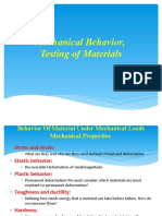 Mechanical Behaviours and Testing of Materials