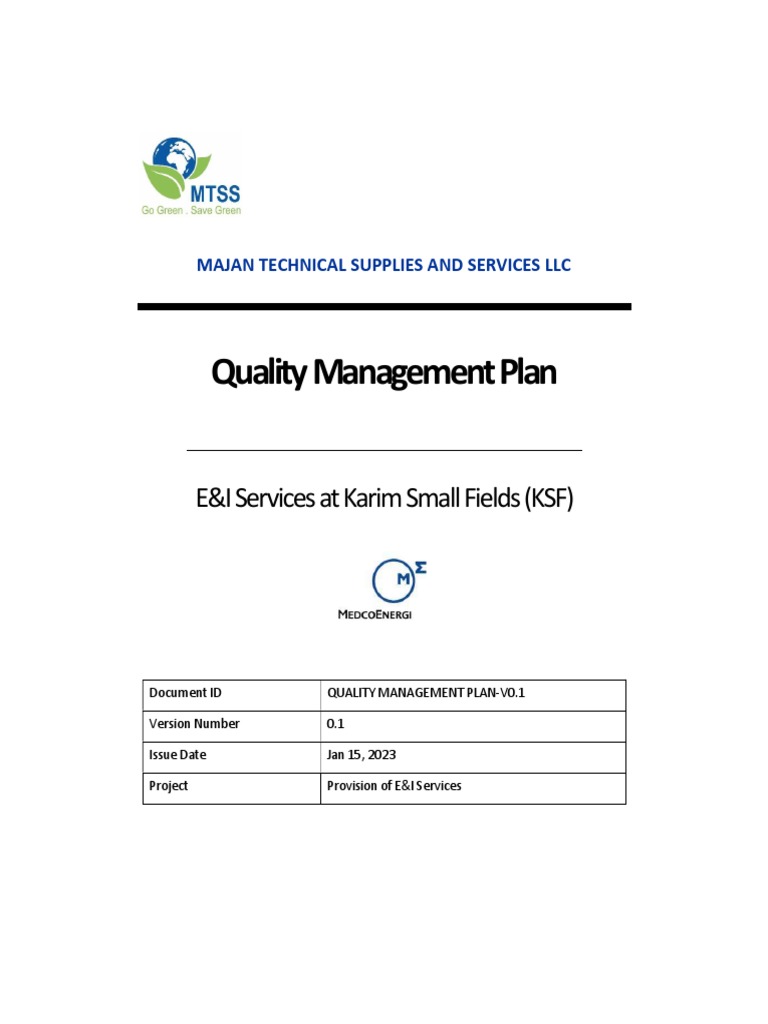 2 Quality Plan Download Free Pdf Quality Assurance Project