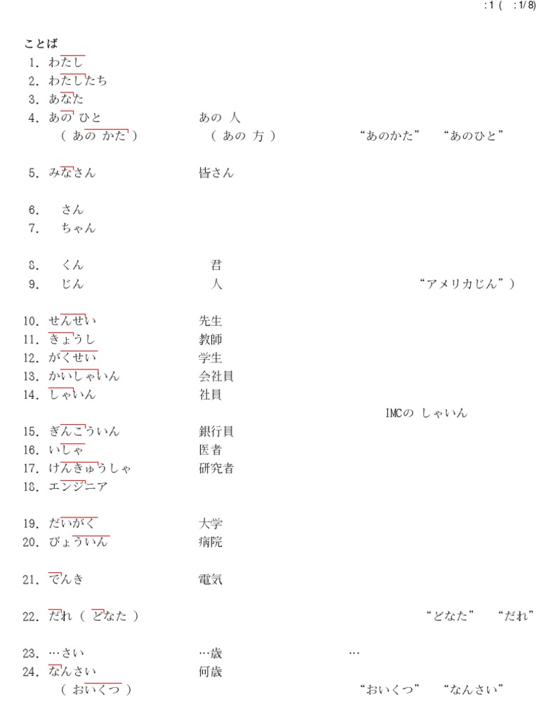 Minna No Nihongo I Lesson 1 Pdf
