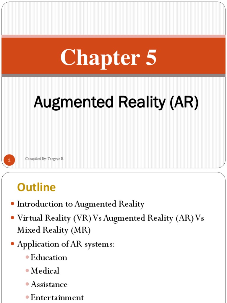 Chapter 5. Augmented Reality PDF Augmented Reality Virtual Reality