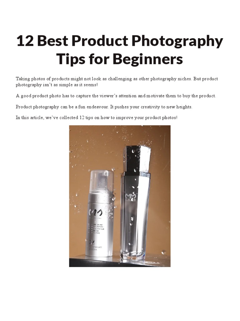 12 Essential Tips for Product Photography | PDF | Camera Lens | Shutter ...