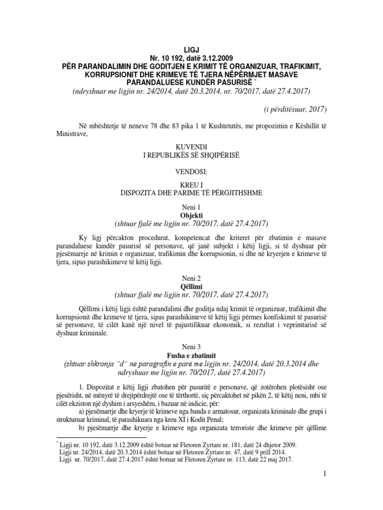 Ligj-Nr 10192-dt-03 12 2009 | PDF