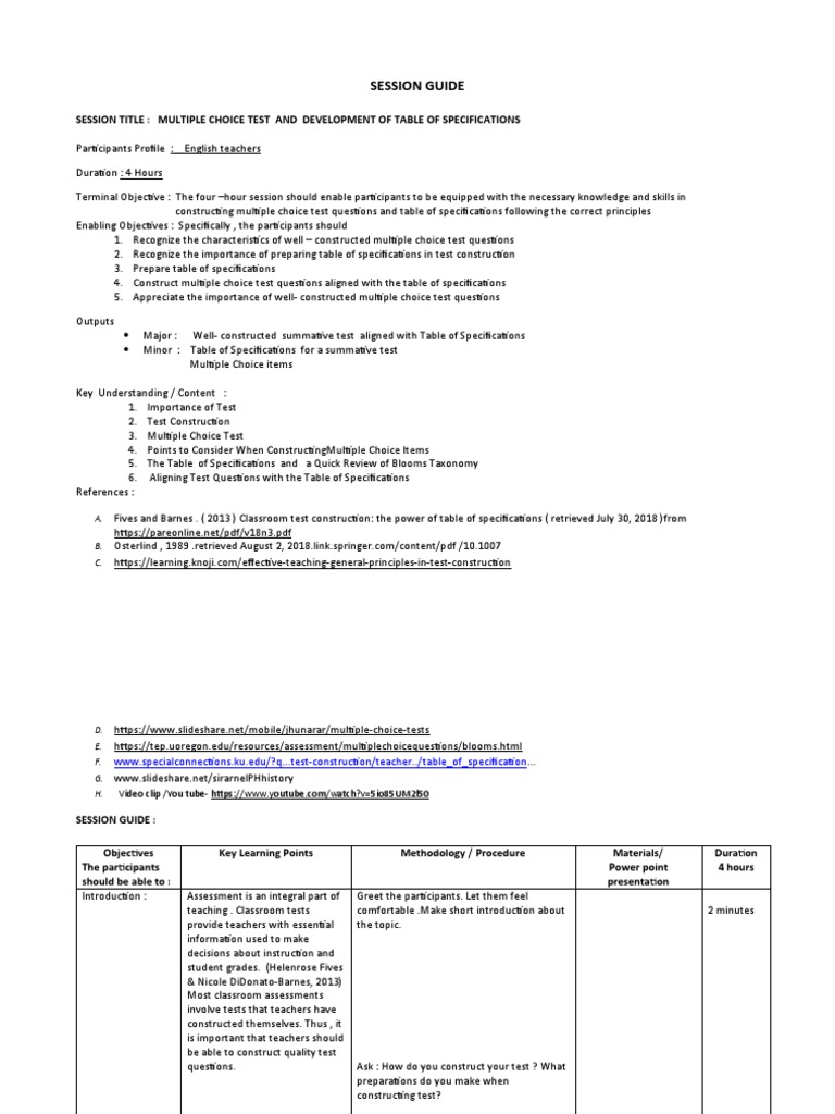 Developing Multiple Choice Tests Guide | PDF | Multiple Choice ...