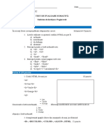 TEST DE EVALUARE SUMATIVĂ-Pagini Web