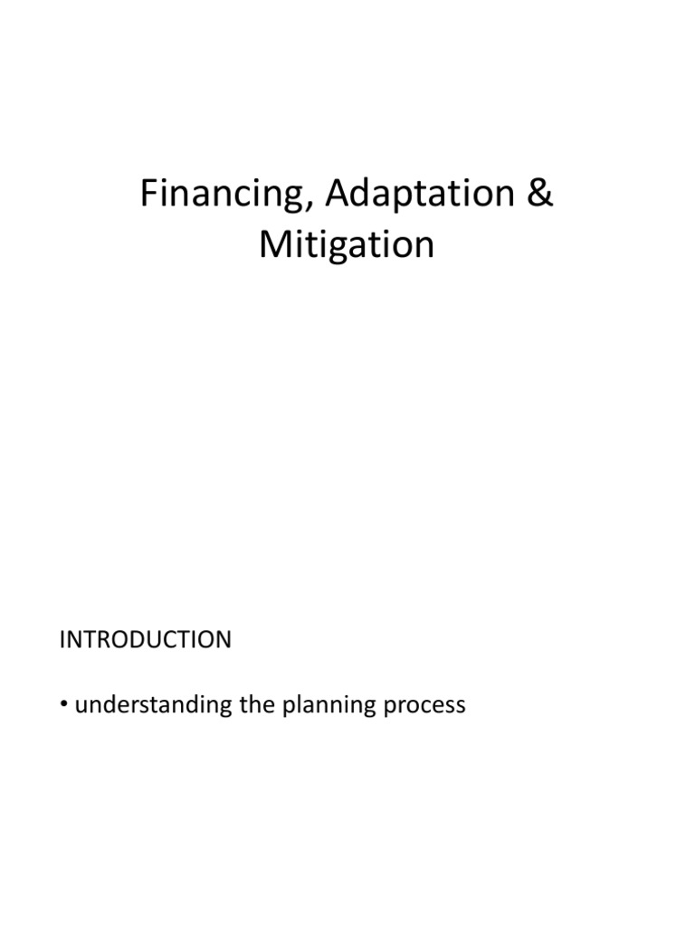 Financing Adaptation and Mitigation Tools | PDF