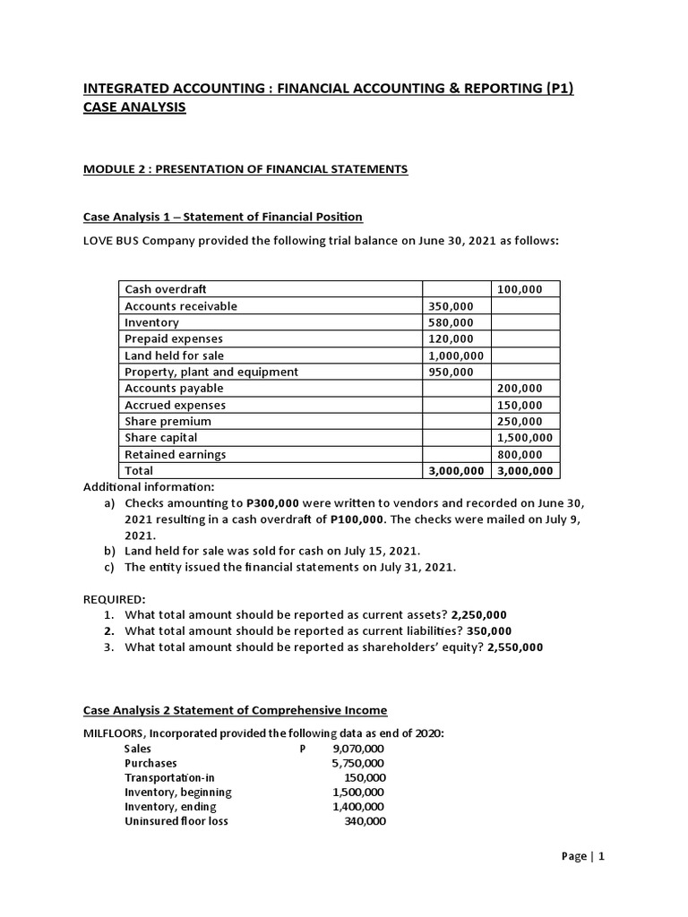 Financial Statements Case Analysis | PDF | Bonds (Finance) | Revenue