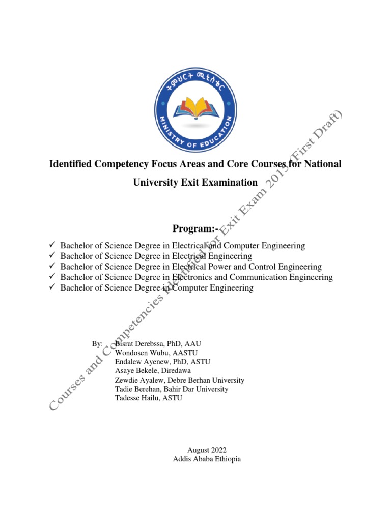 ECE Competency and Course Focus for Exit Exam | PDF | Electrical ...