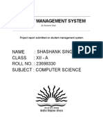 Student Management in Mysql by SHASHANK SINGH - 2