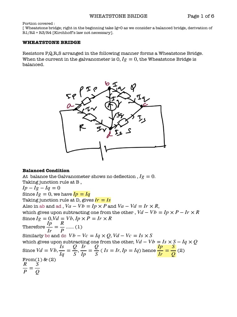 29.04 Wheatstone Bridge | PDF | Electrical Resistance And Conductance ...