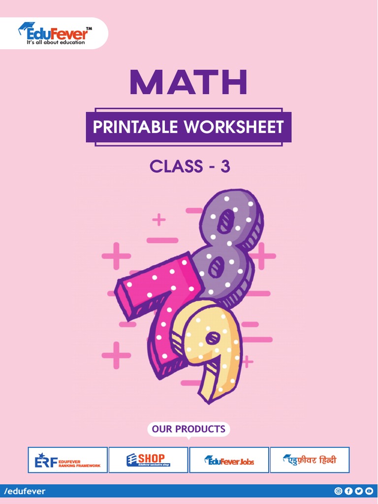 Class 3 Math Printable Worksheet 10 | PDF | Worksheet