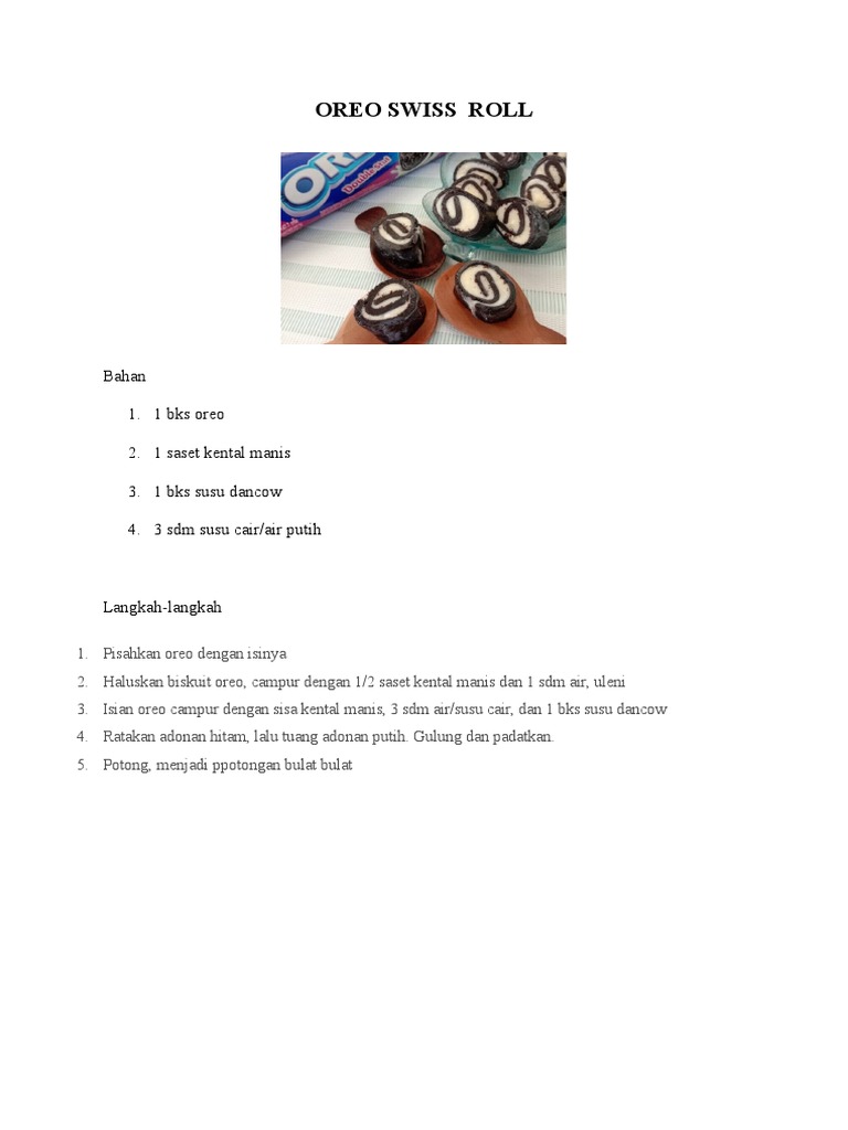 Resep Oreo Swiss Roll Sederhana | PDF
