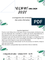 Cronograma de aulas Pré-COLUNI 2021