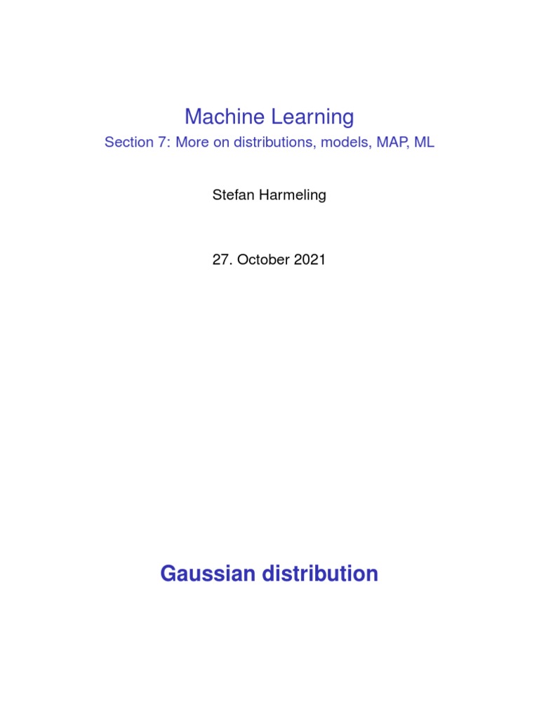 ML Section07 Distributions Map ML | PDF | Statistical Theory | Statistics