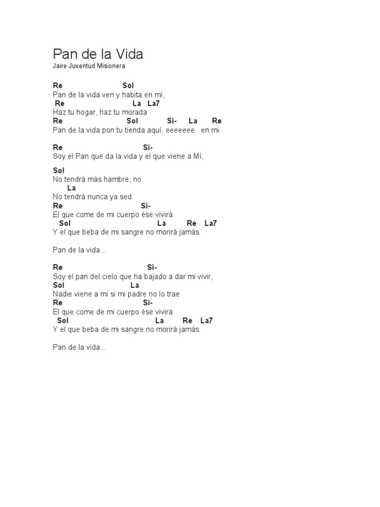 Letra y acordes de 