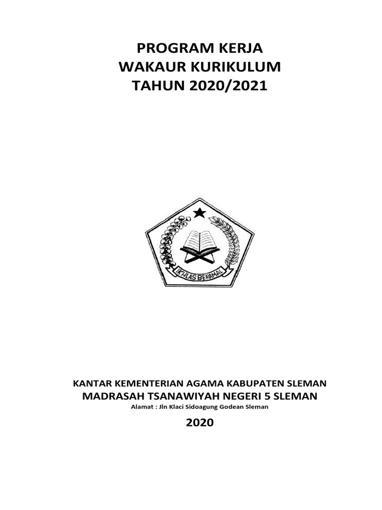 Program kerja waka kurikulum 2020 2021 pdf