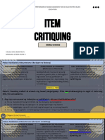 Caliso Manahan Ad Item Critiquing