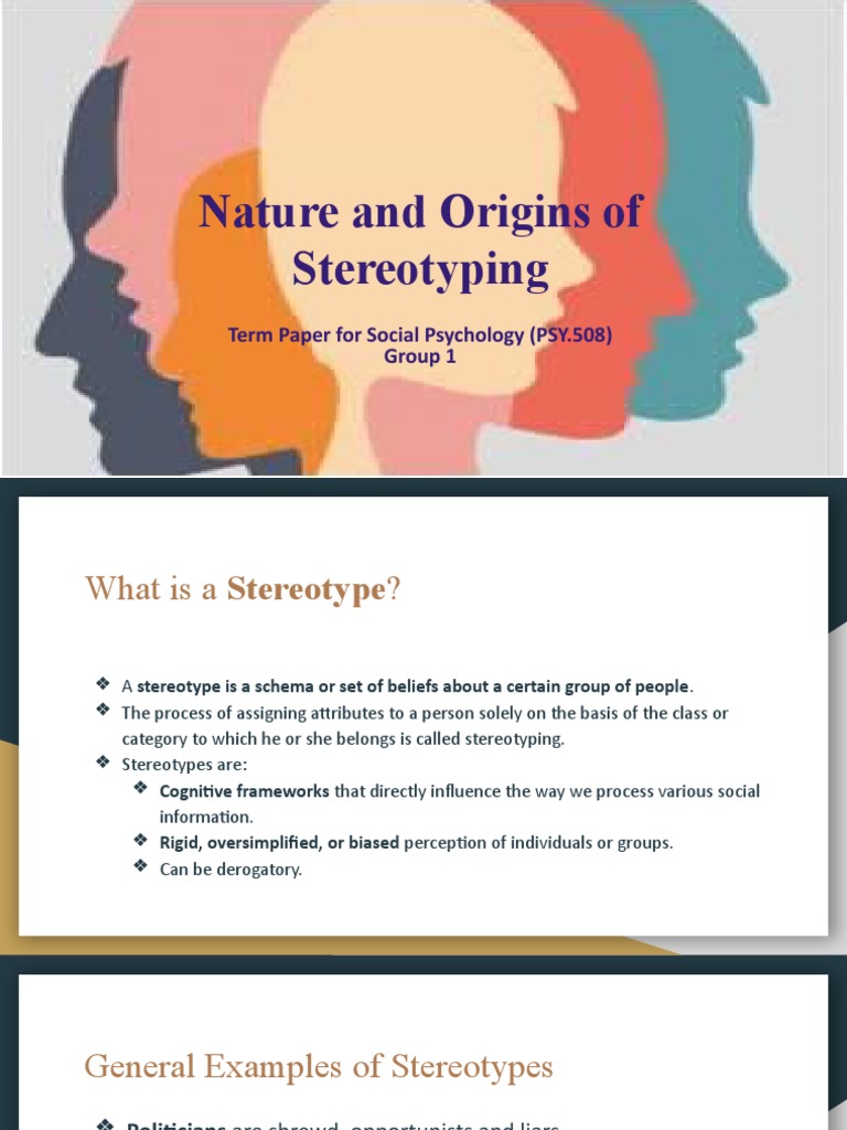 Understanding Stereotypes in Psychology | PDF | Stereotypes | Attitude ...