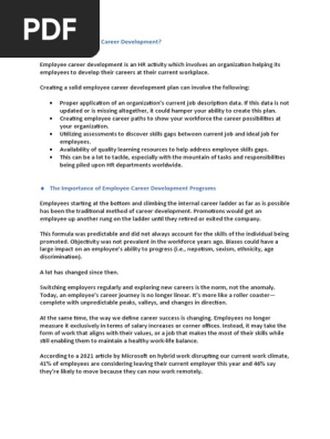 Career Development Programs