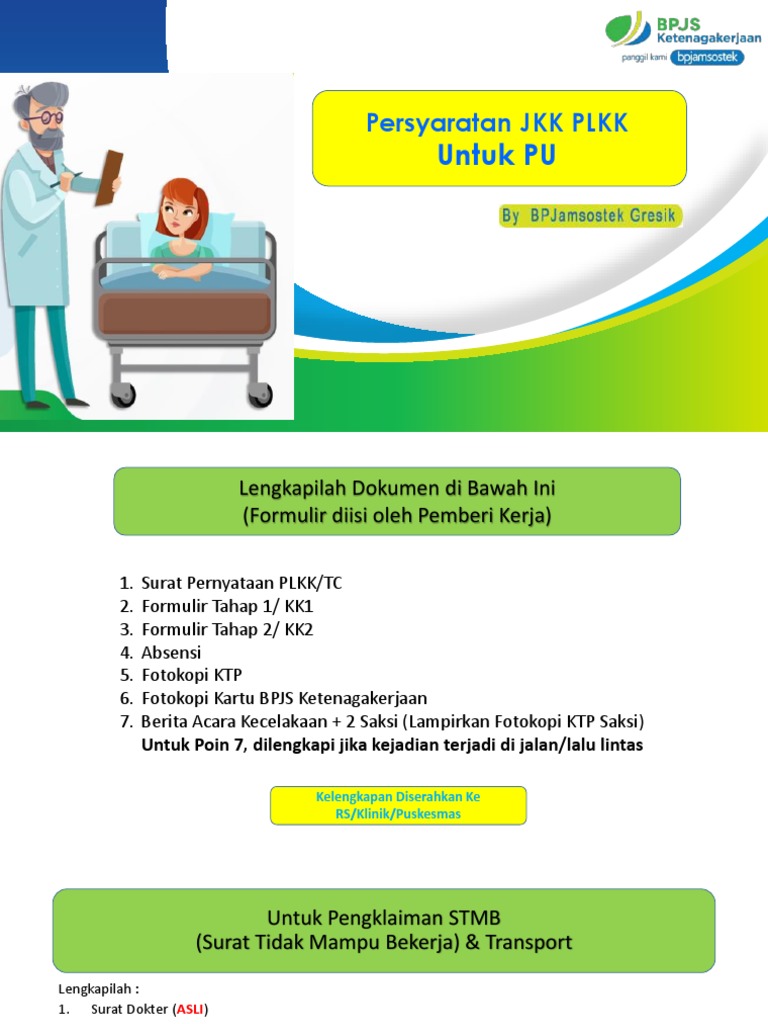 Persyaratan Klaim JKK PLKK BPJS Ketenagakerjaan | PDF