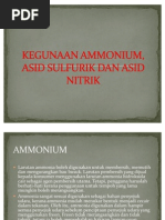 Kegunaan Ammonium, Asid Sulfurik Dan Asid Nitrik