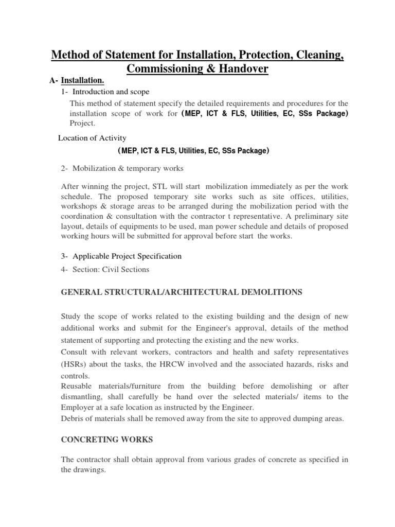 Handover & DEMOLITIONS PDF Drywall Concrete