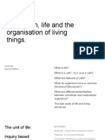 Theme 1 - The Earth, Life and The Organisation of Living Things.