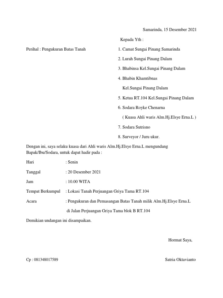 Surat Undangan Kelapangan | PDF