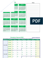 Calendario 2023 en Excel