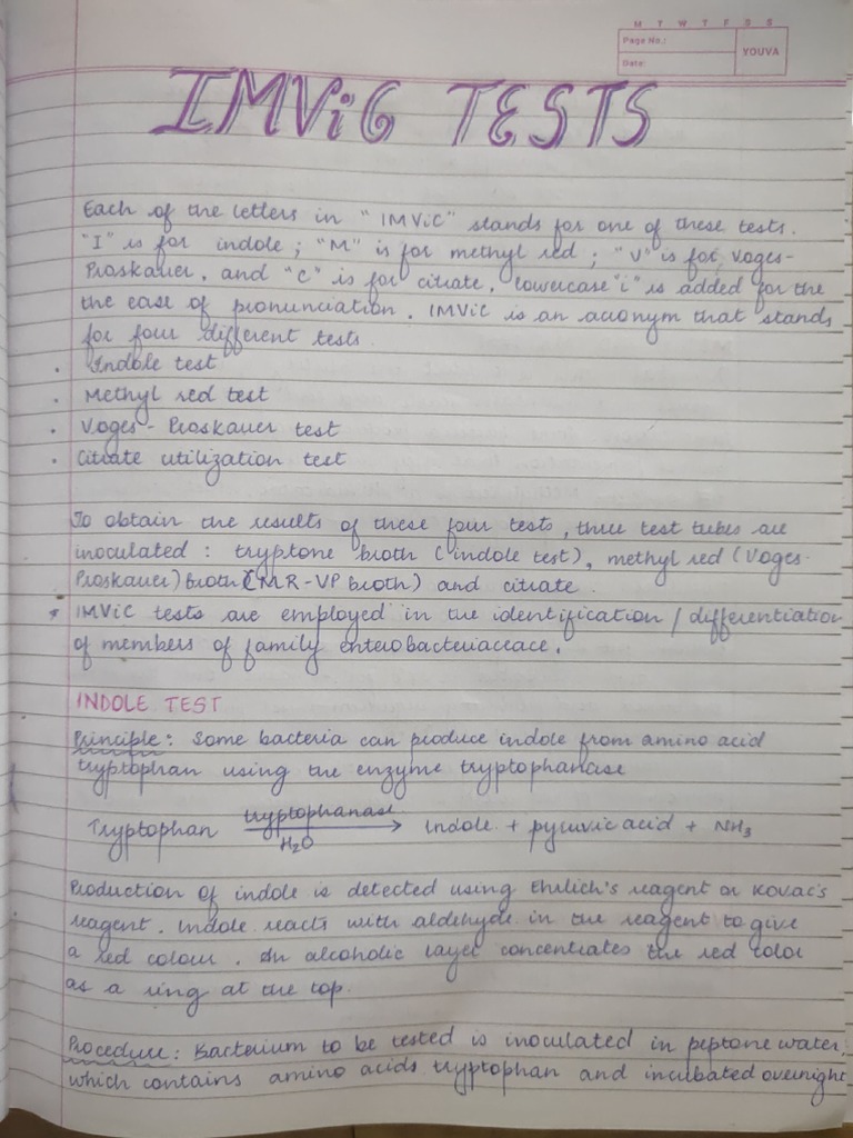 IMViC Test | PDF