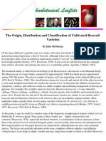 The Origin Distribution and Classification of Cultivated Broccol