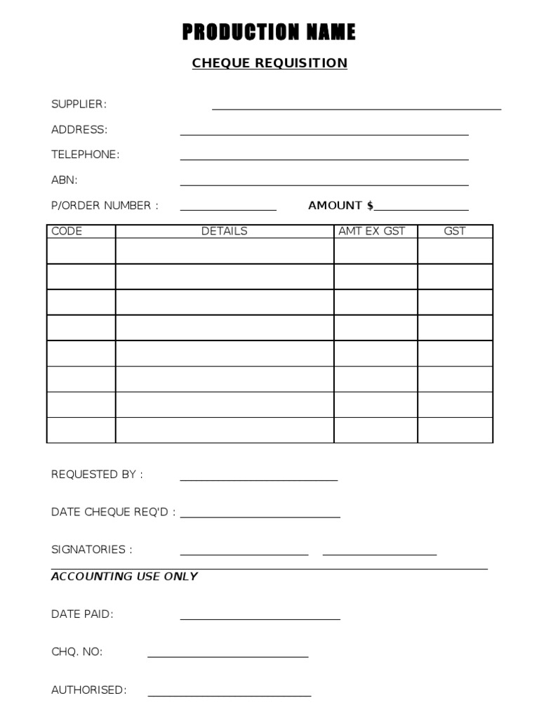 Cheque Requisition | PDF