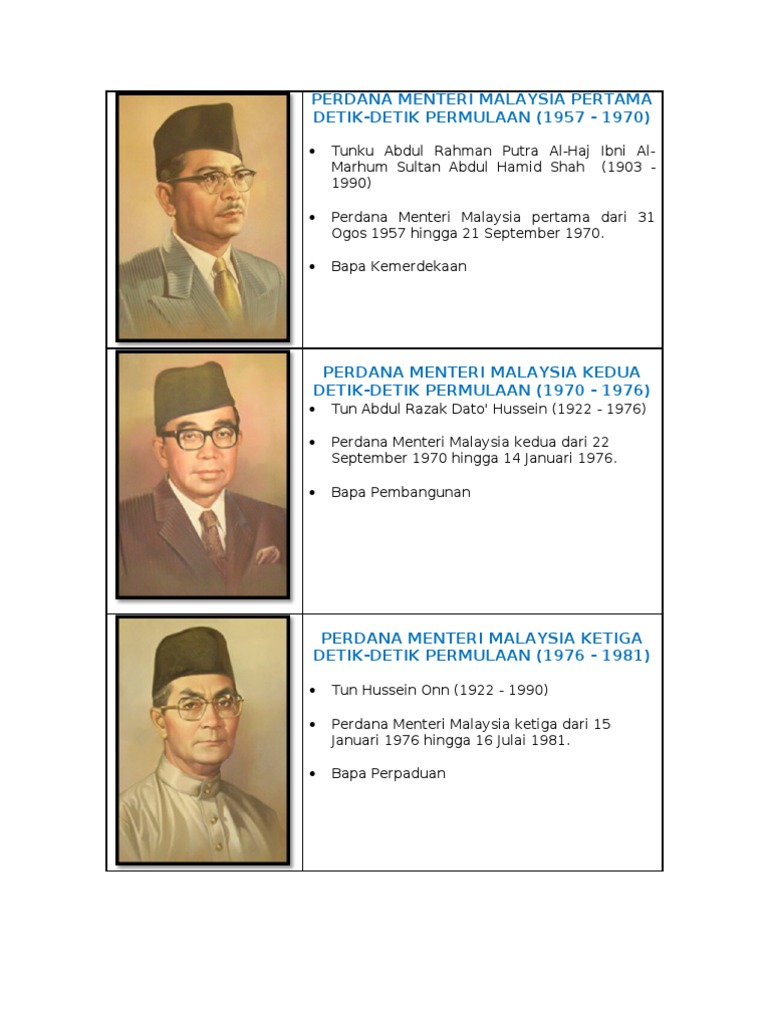 Perdana Menteri Malaysia Pertama Detik