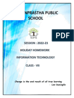 IT Holiday Home Work Class VII