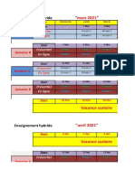 Emplois de Temps Par Semaine MARS ET AVRIL