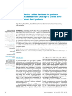 Evaluación de La Calidad de Vida en Los Pacientes Con Una Malformación de Chiari Tipo I. Estudio Piloto en Una Cohorte de 67 Pacientes