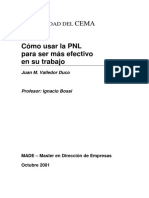 Cómo Usar La PNL para Ser Más Efectivo en Su Trabajo Autor Juan M. Valledor Duco