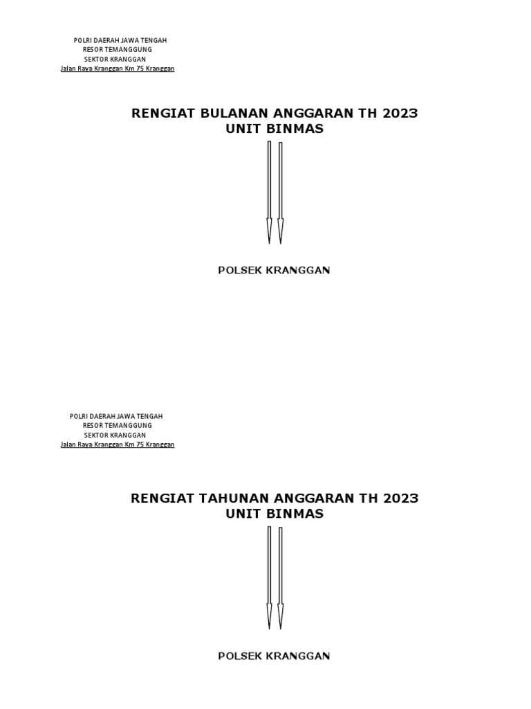 Rengiat Bulanan dan Tahunan Polsek Kranggan | PDF