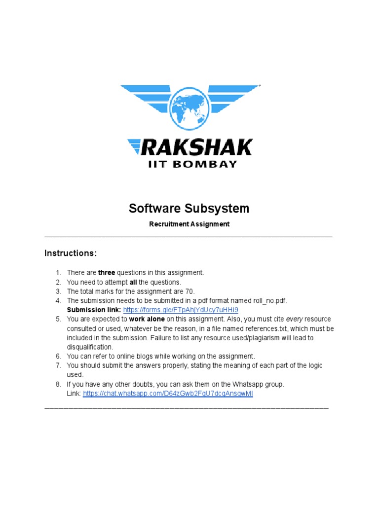 Assignment - Software Subsystem | PDF | Machine Learning | Computer Science