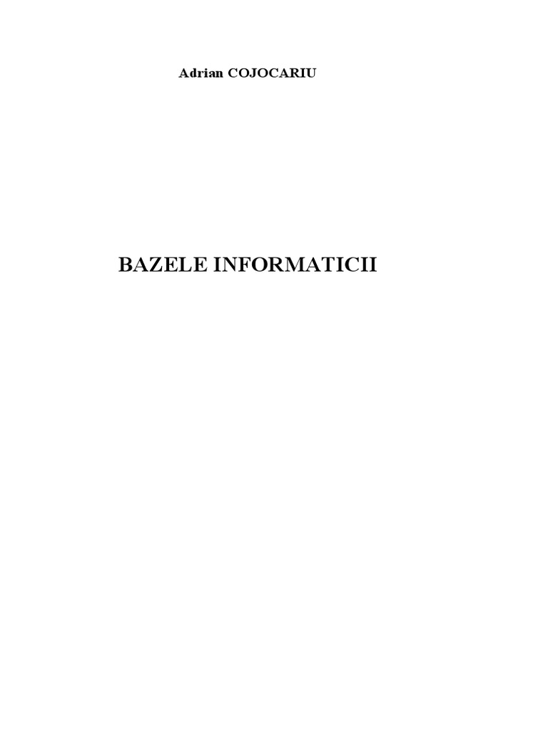 Bazele Informaticii | PDF