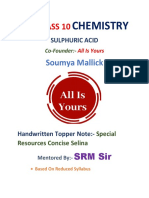 Sulphuric Acid Topper's Note ICSE 10