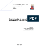 Determinação da capacidade calorífica de um calorímetro