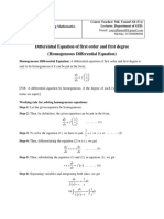 Differential Equation of First Order and First Degree (Homogeneous Differential Equation)
