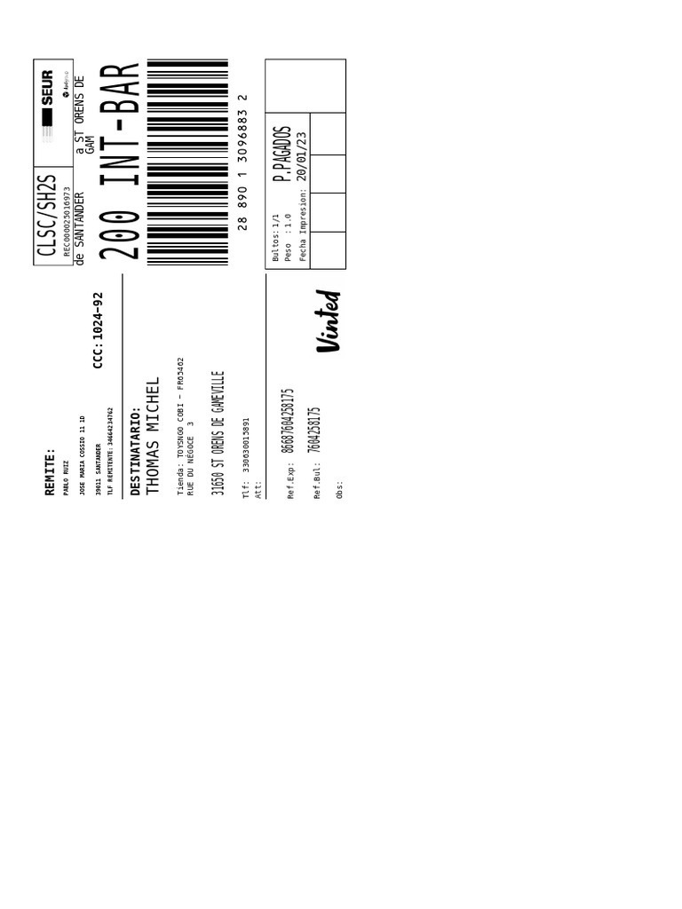 Etiqueta Vinted 5091921481 PDF