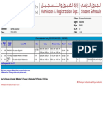 Student Class Schedule