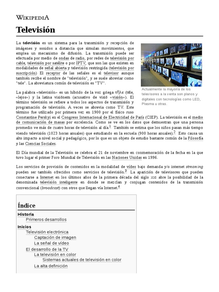 Televisión Pdf Televisión Telecomunicaciones