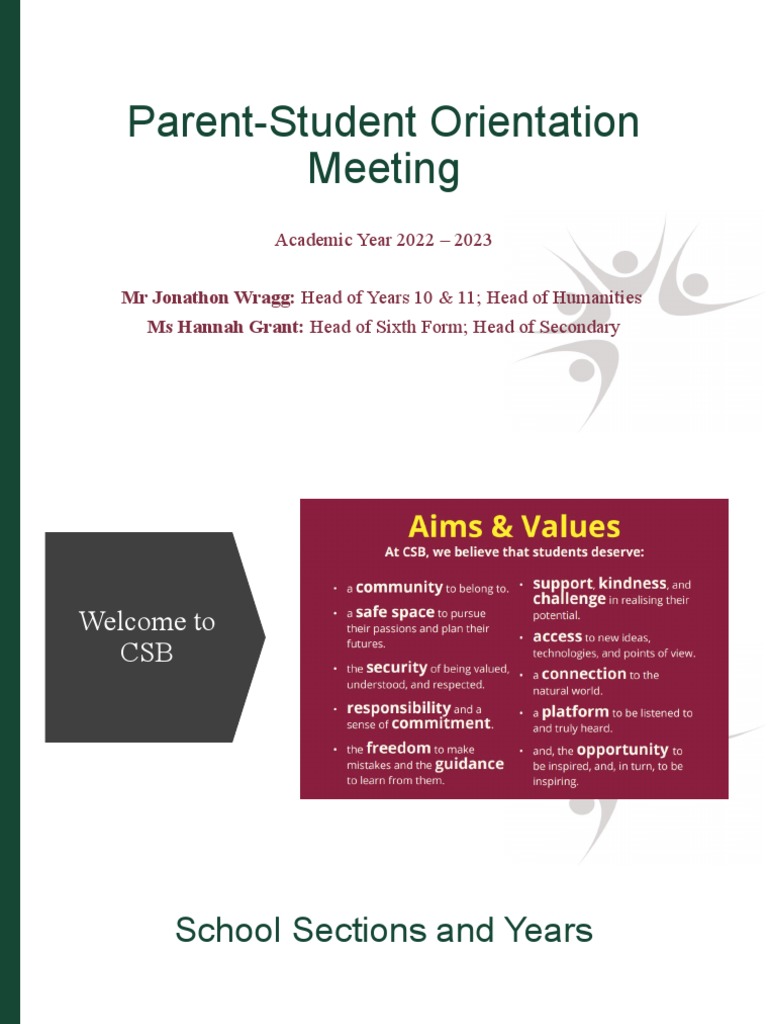 CSB Parent-Student Orientation Guide | PDF