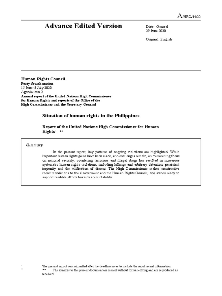 Human Rights Violations in the Philippines | PDF | Detention ...