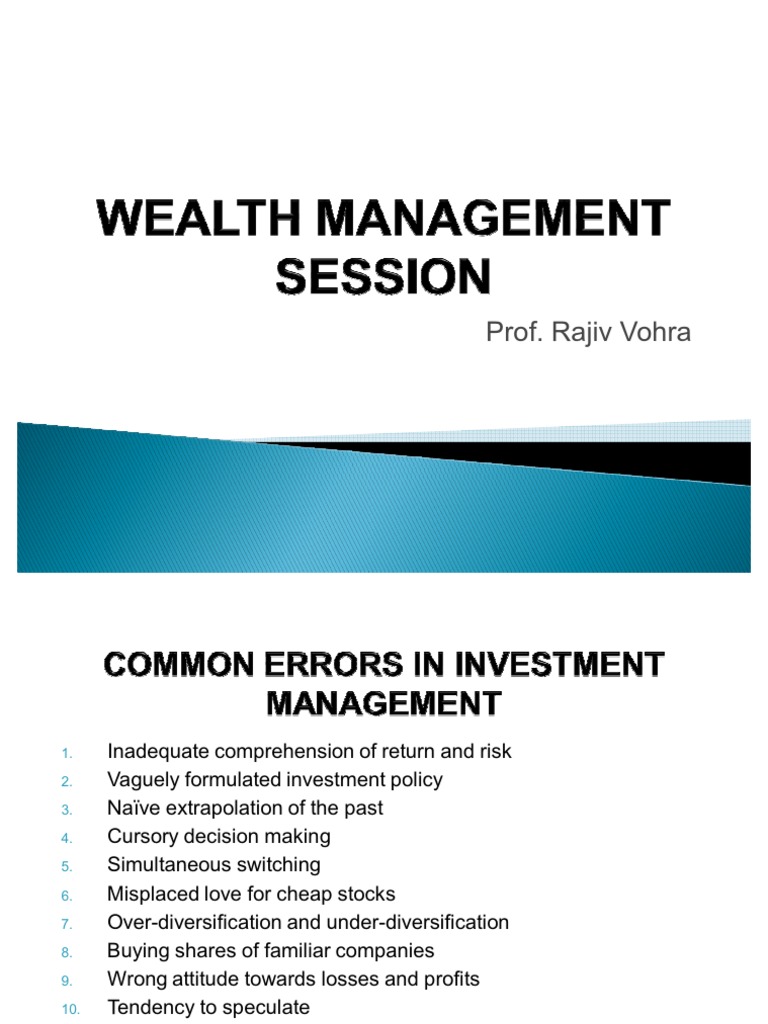 Wealth Management Basics Overview | PDF | Investing | Stocks