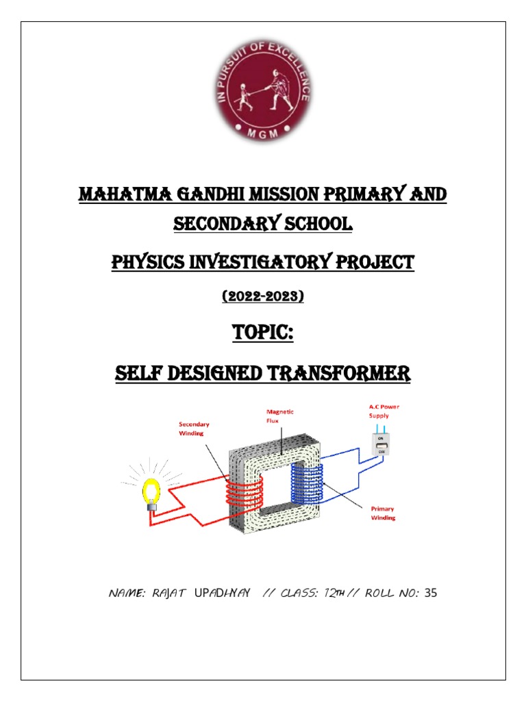 Class 12 Self-Designed Transformer Project | PDF | Transformer | Inductor