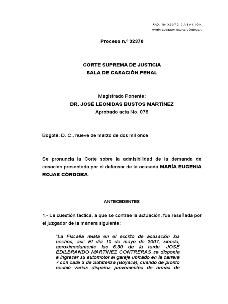 Proceso N.º 32370: Antecedentes | PDF | Sentencia (ley) | Caso de ley